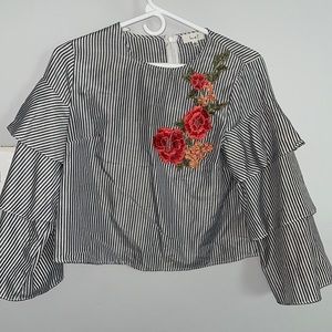 Women’s casual Floral striped Blouse
